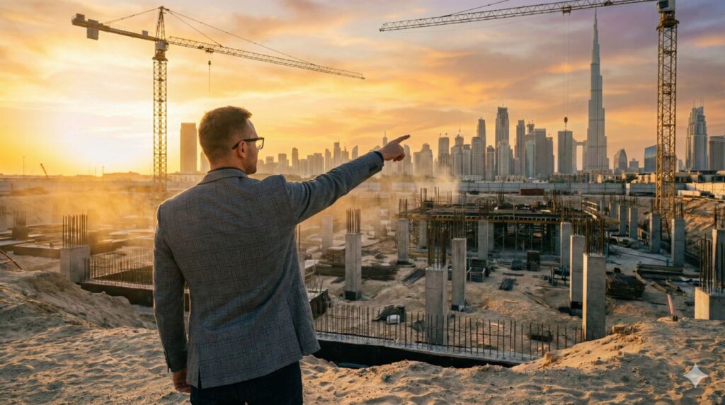 Ilustr&aacute;cia v&yacute;stavby a pl&aacute;novania nehnuteľnost&iacute; v Dubaji